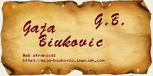 Gaja Biuković vizit kartica